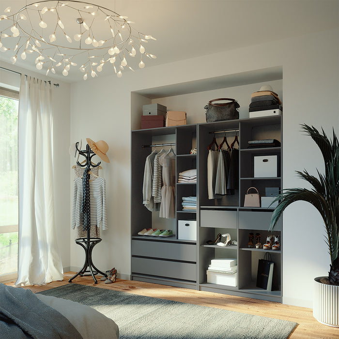 Vicco Armadio Antracite 100 x 200 cm Set di 2