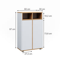Vicco Mobiletto bagno Bianco/Artisan 60 x 97 cm con 2 porte