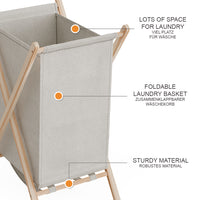 Vicco Cesto per la biancheria Beige 40 x 64 cm