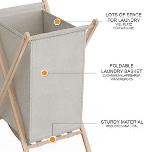 Vicco Cesto per la biancheria Beige 40 x 64 cm