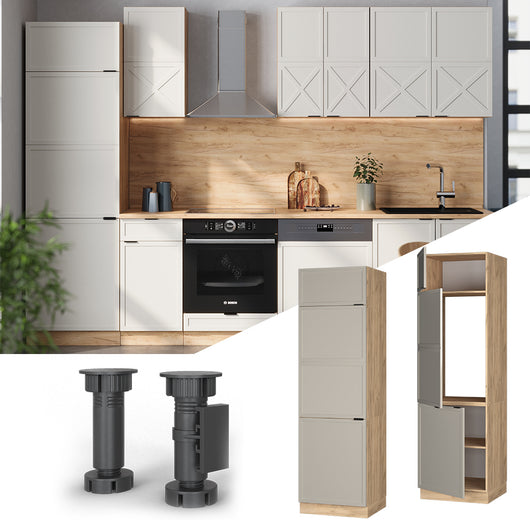 Vicco Mobiletto per frigorifero GrigioBeige 60 cm