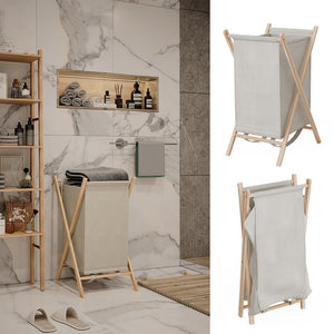Vicco Cesto per la biancheria Beige 40 x 64 cm