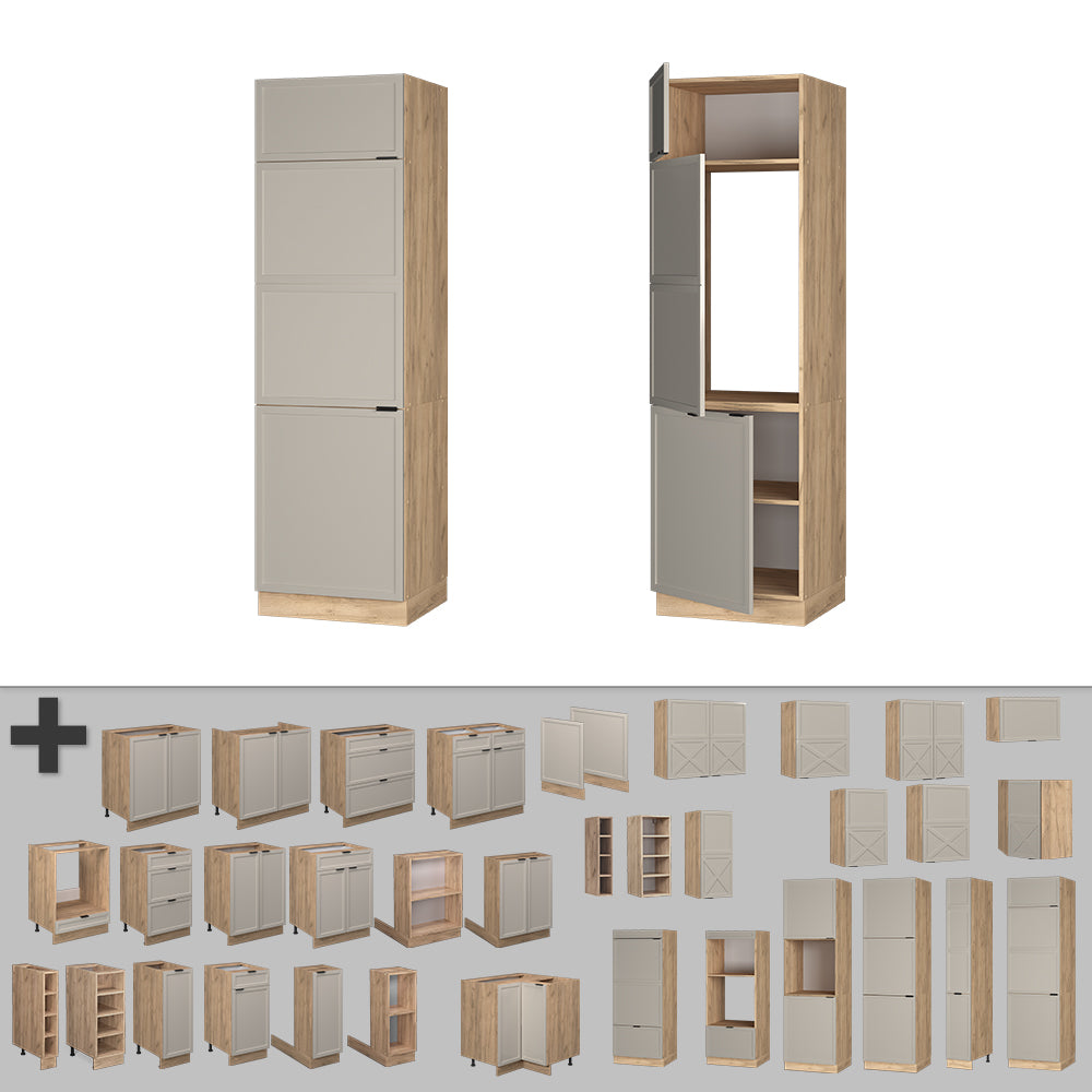 Vicco Mobiletto per frigorifero GrigioBeige 60 cm