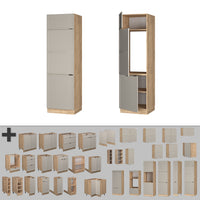 Vicco Mobiletto per frigorifero GrigioBeige 60 cm