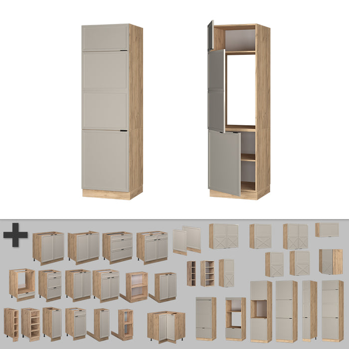 Vicco Mobiletto per frigorifero GrigioBeige 60 cm