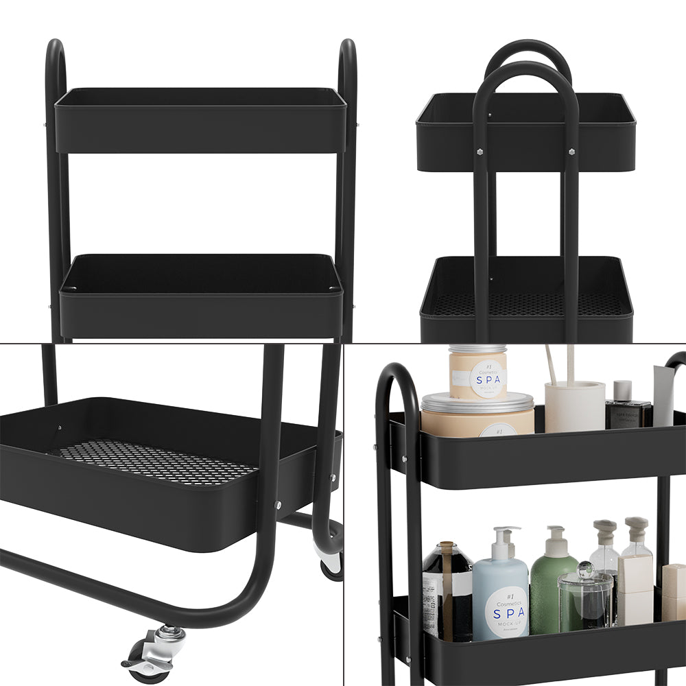 Vicco Contenitore a rotelle Nero 45.9 x 78.7 cm