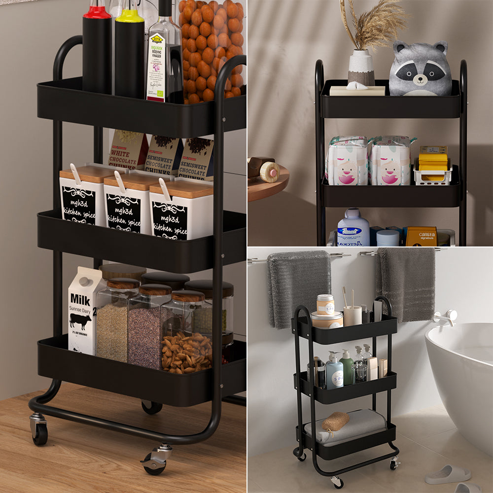 Vicco Contenitore a rotelle Nero 45.9 x 78.7 cm