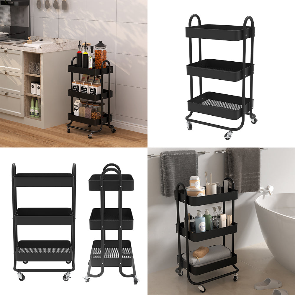 Vicco Contenitore a rotelle Nero 45.9 x 78.7 cm