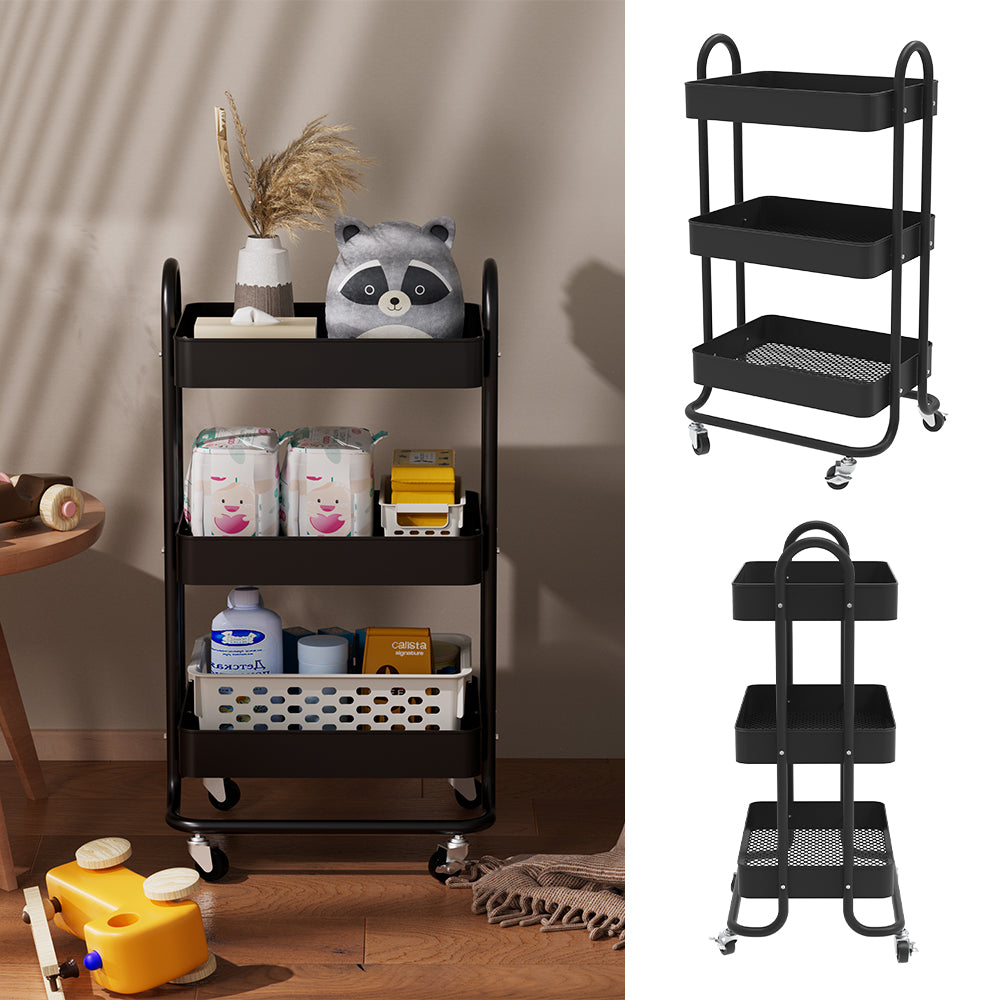 Vicco Contenitore a rotelle Nero 45.9 x 78.7 cm