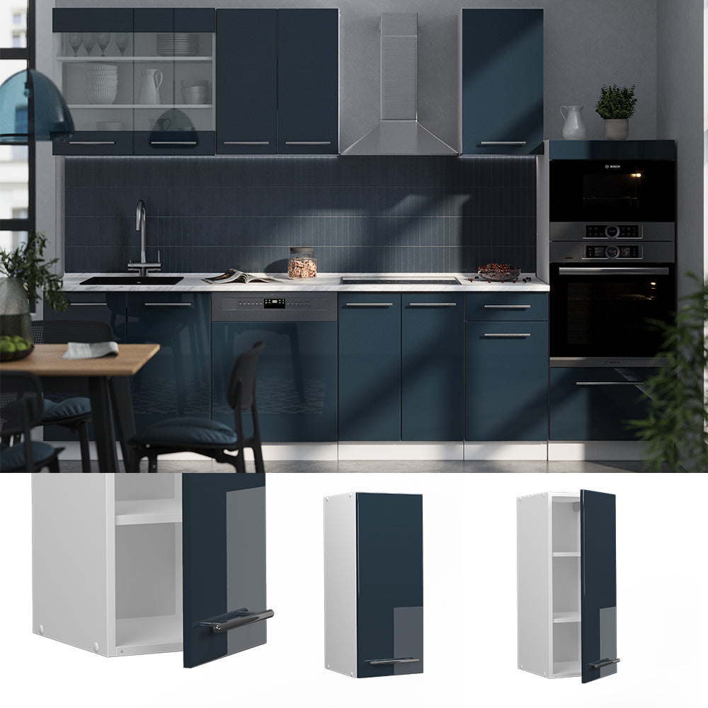 Vicco Pensile da cucina Blu scuro lucido 30 cm