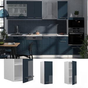 Vicco Pensile da cucina Blu scuro lucido 30 cm