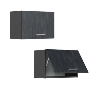 Vicco Pensile da cucina Calcestruzzo nero 60 cm Piatto