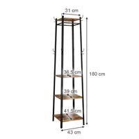 Vicco Appendiabiti Rovere rustico 43 x 180 cm