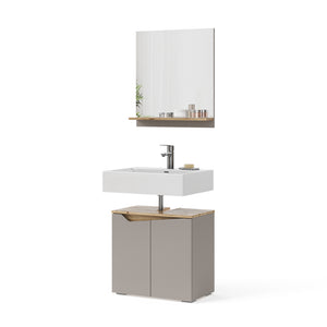 Vicco Combinazione di mobili da bagno Grigio 2 parti