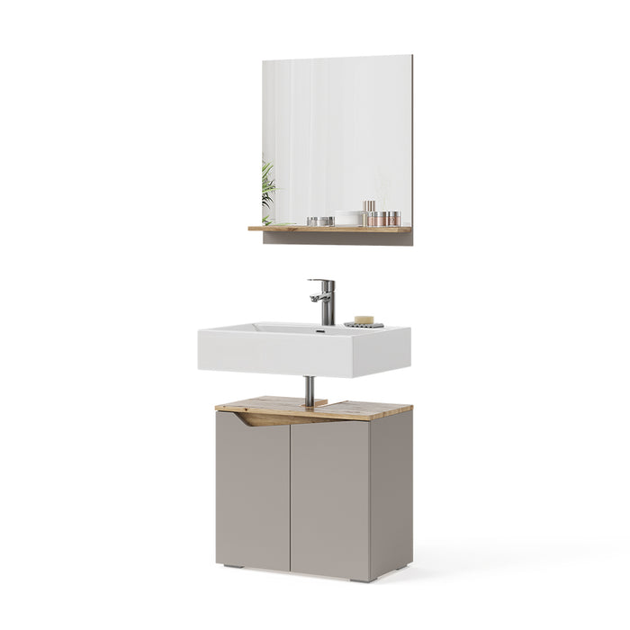 Vicco Combinazione di mobili da bagno Grigio 2 parti