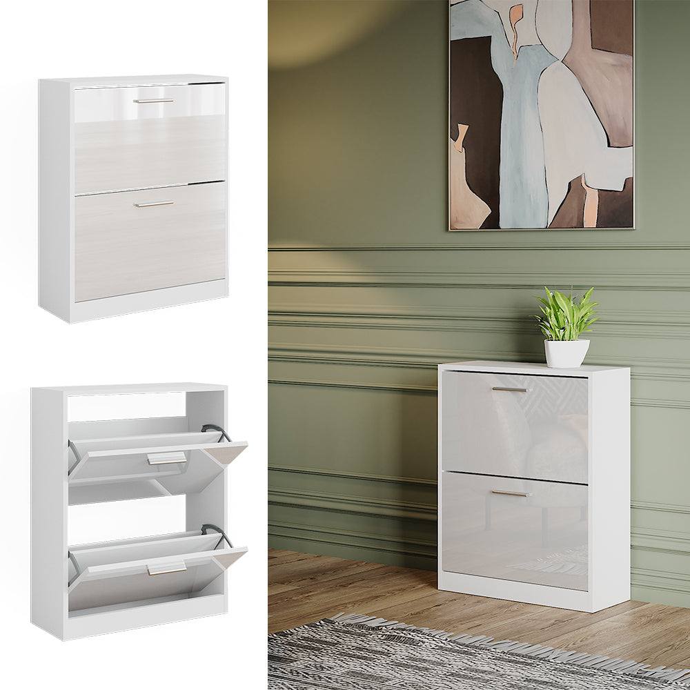 Vicco Mobile porta scarpe Bianco lucido 59 x 72.5 cm 2 scomparti