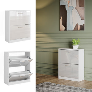 Vicco Mobile porta scarpe Bianco lucido 59 x 72.5 cm 2 scomparti