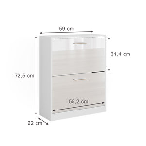 Vicco Mobile porta scarpe Bianco lucido 59 x 72.5 cm 2 scomparti