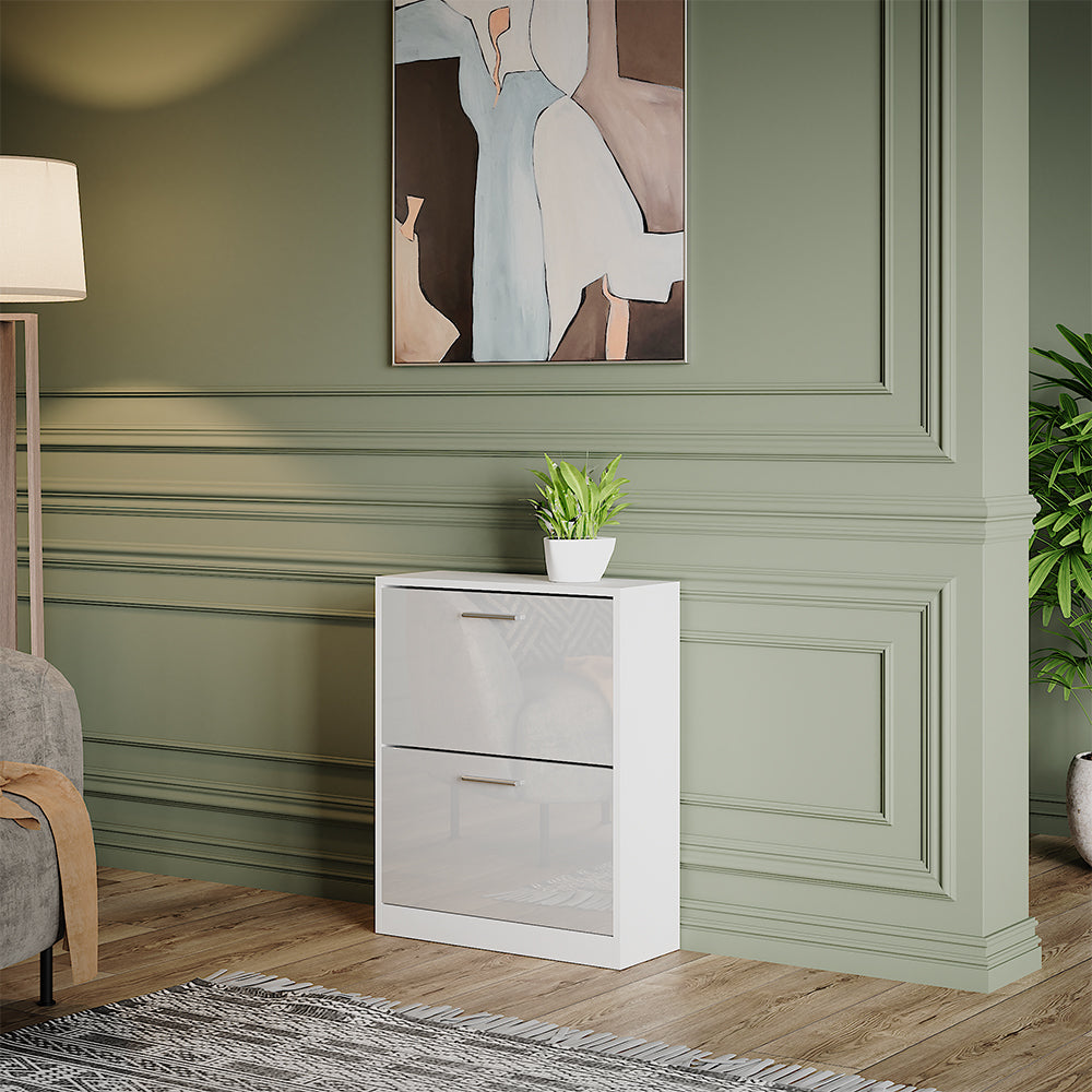 Vicco Mobile porta scarpe Bianco lucido 59 x 72.5 cm 2 scomparti