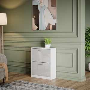 Vicco Mobile porta scarpe Bianco lucido 59 x 72.5 cm 2 scomparti