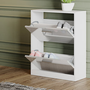 Vicco Mobile porta scarpe Bianco lucido 59 x 72.5 cm 2 scomparti