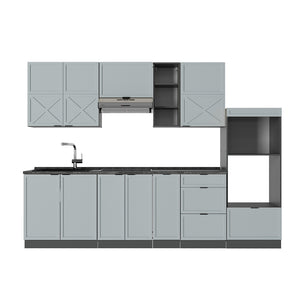 Vicco Cucina componibile Azzurro-grigio/antracite 280 cm , PL Antracite