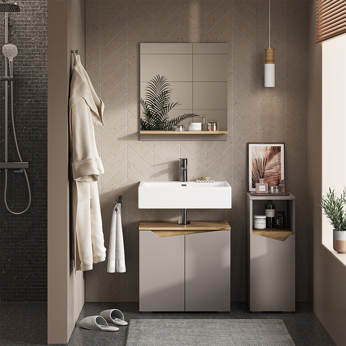 Vicco Mobiletto Grigio 3 pezzi, con cabinet midi