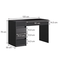 Vicco Scrivania Nero 120 x 55 cm con 5 cassetti