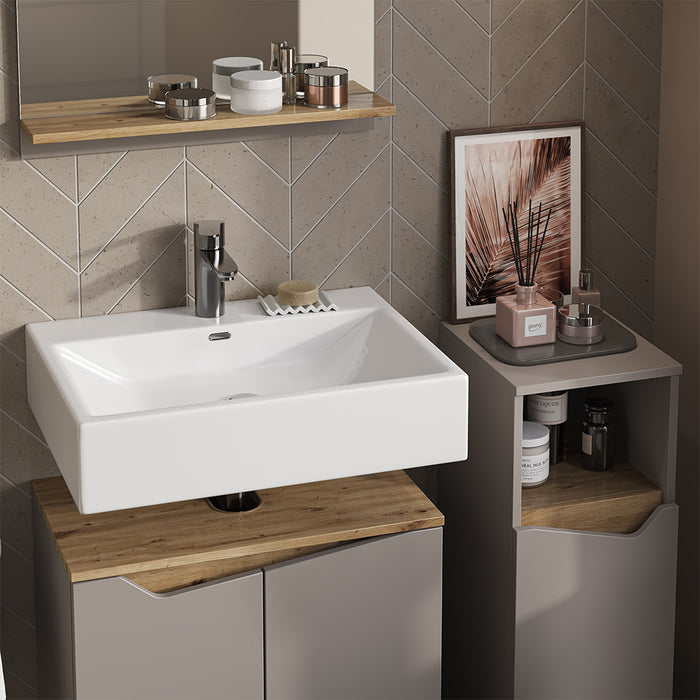 Vicco Mobiletto Grigio 3 pezzi, con cabinet midi