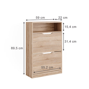Vicco Scarpiera Sonoma 59 x 89.5 cm con 2 scomparti