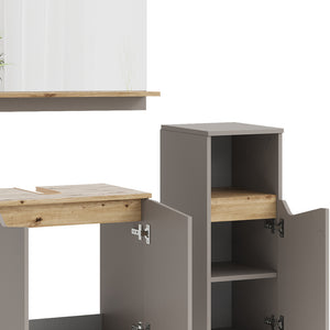 Vicco Mobiletto Grigio 3 pezzi, con cabinet midi