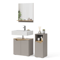 Vicco Mobiletto Grigio 3 pezzi, con cabinet midi