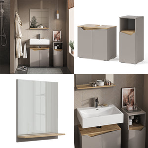 Vicco Mobiletto Grigio 3 pezzi, con cabinet midi