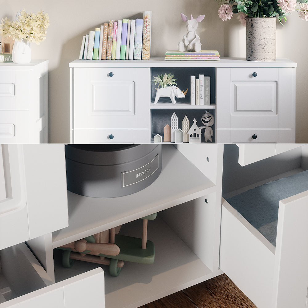 Vitalispa Fasciatoio Bianco 133 x 98.4 cm con 4 cassetti