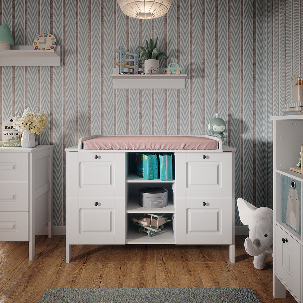 Vitalispa Fasciatoio Bianco 133 x 98.4 cm con 4 cassetti