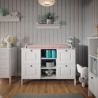 Vitalispa Fasciatoio Bianco 133 x 98.4 cm con 4 cassetti