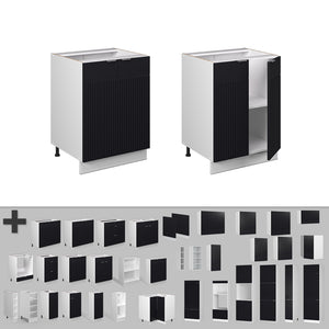 Vicco Mobiletto base cucina Nero a righe 60 cm , PL Antracite