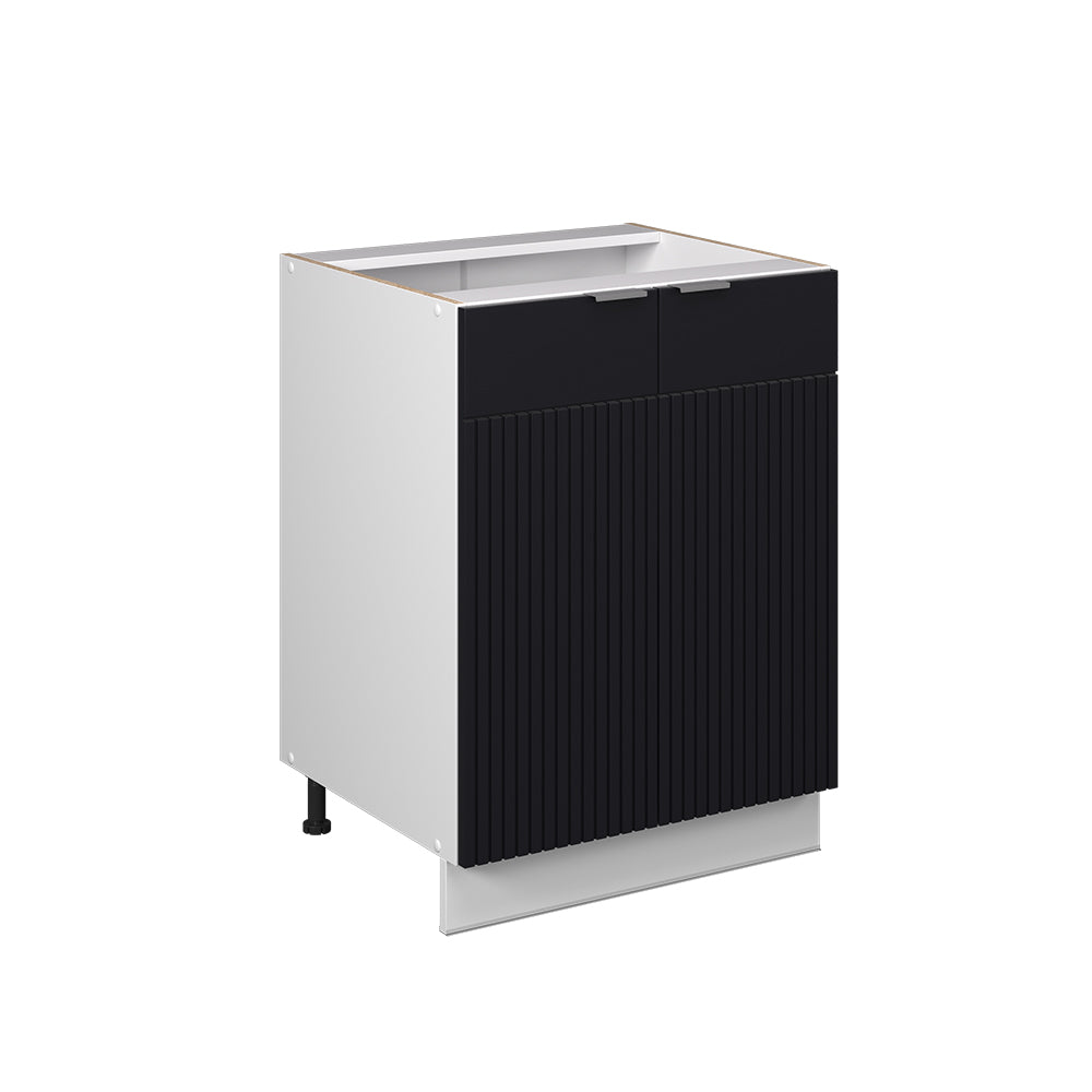 Vicco Mobiletto base cucina Nero a righe 60 cm senza piano di lavoro