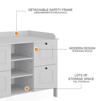 Vitalispa Fasciatoio Bianco 133 x 98.4 cm con 4 cassetti
