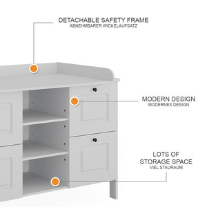 Vitalispa Fasciatoio Bianco 133 x 98.4 cm con 4 cassetti