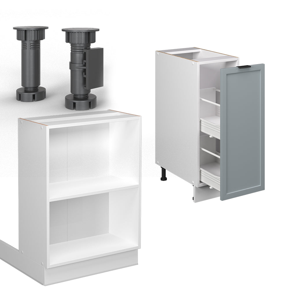 Vicco Isola cucina Blu-grigio chiaro 90 cm con cassetto, senza piano di lavoro