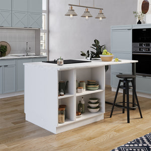 Vicco Isola cucina Blu-grigio chiaro 90 cm con cassetto, senza piano di lavoro