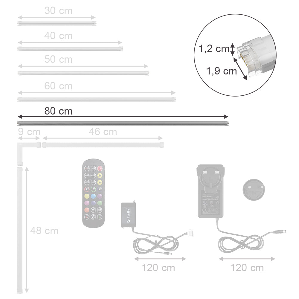Vicco Striscia LED Bianco 80 cm