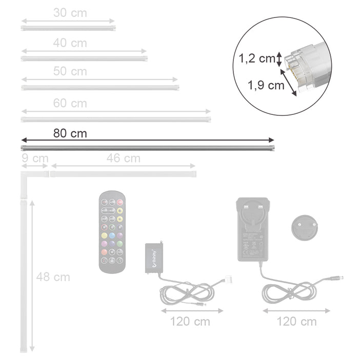 Vicco Striscia LED Bianco 80 cm