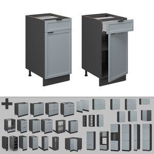 Vicco Mobiletto base per cucina Blu-grigio chiaro 40 cm , PL Rovere