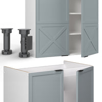 Vicco Cucina componibile Blu-grigio chiaro/bianco 200 cm , PL Marmo