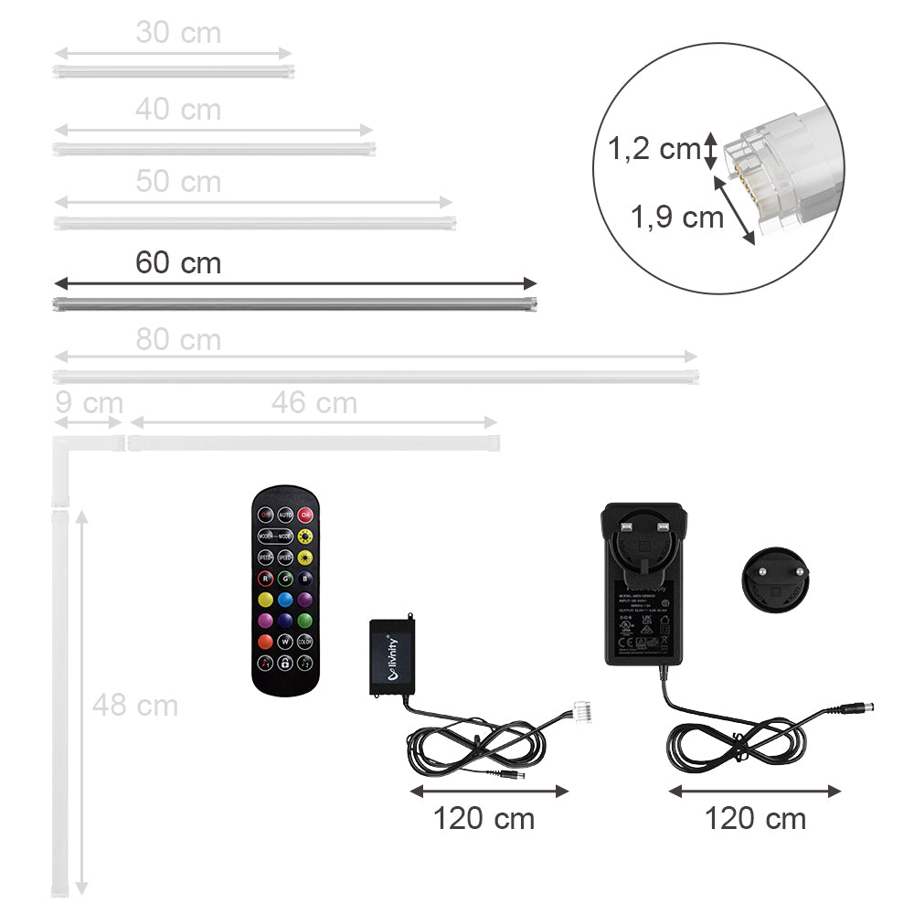 Vicco Striscia LED Bianco 60 cm con starter pack