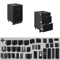 Vicco Mobiletto base per cucina Nero a righe 50 cm , PL Antracite