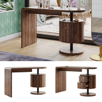 Vicco Tavolino da toilette Rovere rustico 120 cm con 2 cassetti