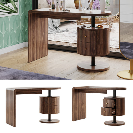 Vicco Tavolino da toilette Rovere rustico 120 cm con 2 cassetti